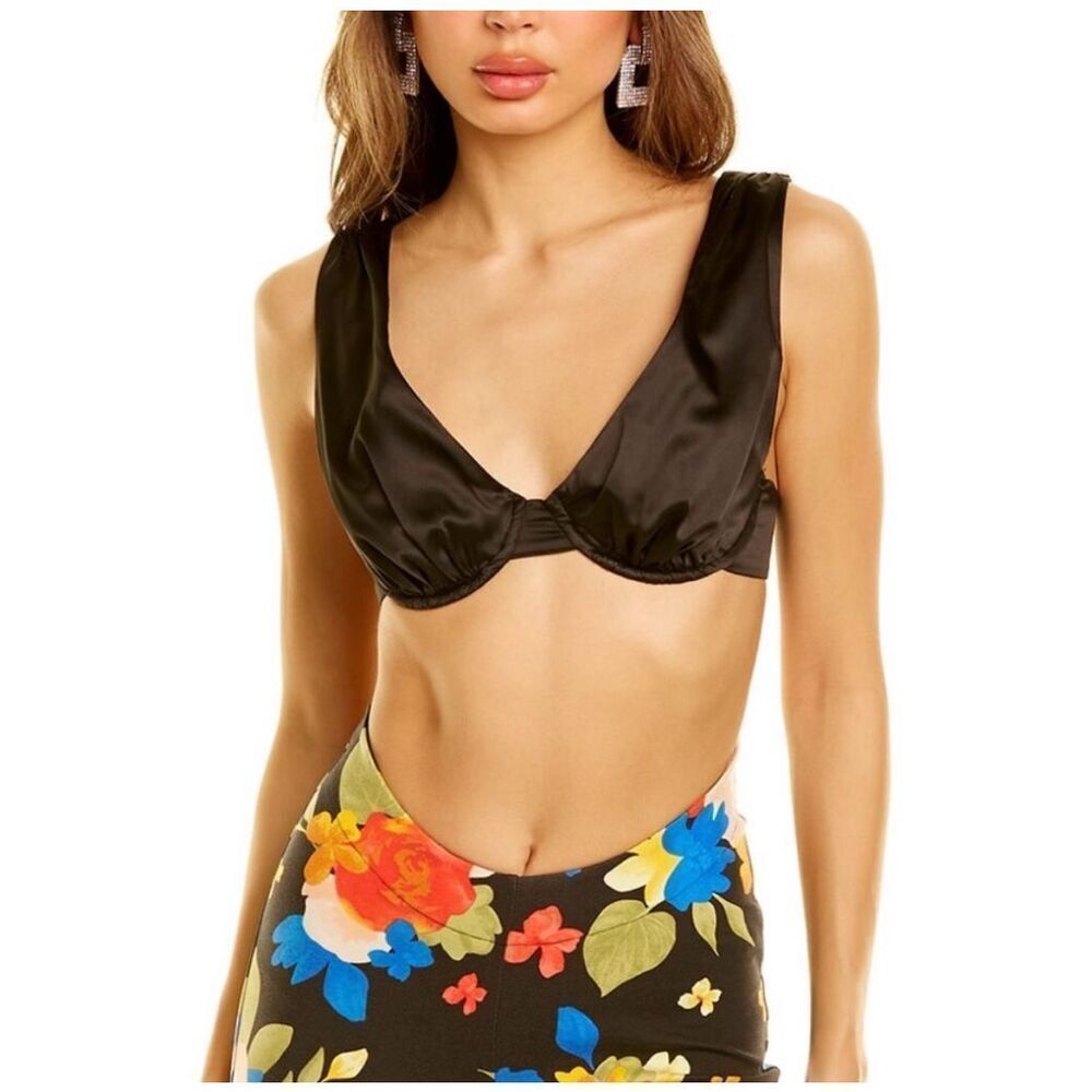 ✨Danielle Bernstein Underwire V-Neck Black Sz Large Top✨